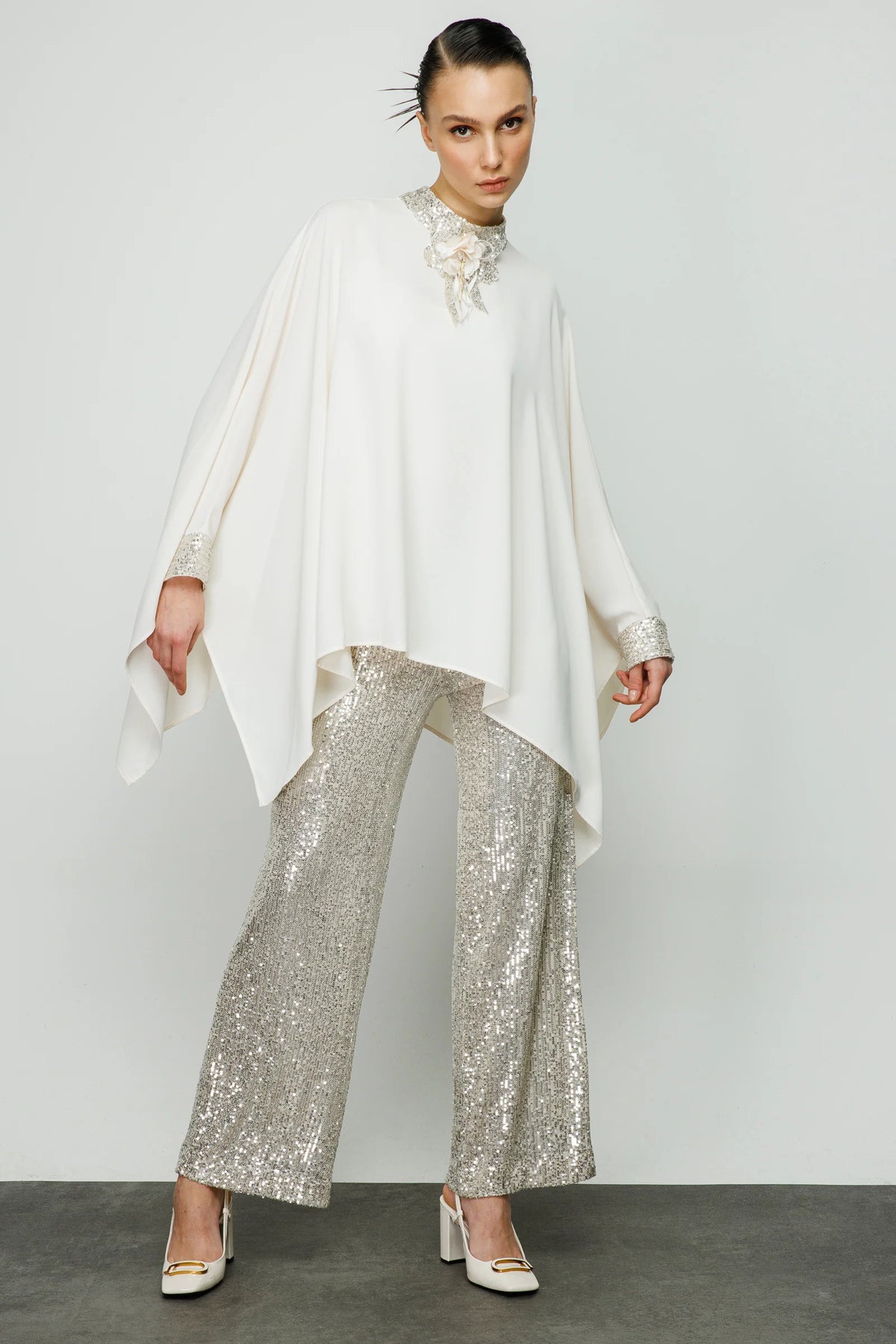 My3 Sequin Detailed Set Ecru&Beige