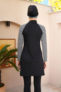 SX Checked Printed Swimwear Set Black