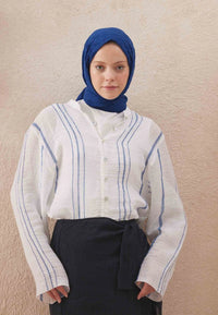 Fresh Scarf Voile Crash Sax Blue Shawl
