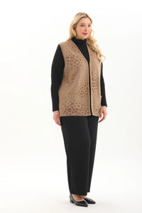 N&A Knitted Dots Vest Mink