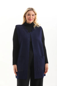 N&A Knitted Vest Navy Blue