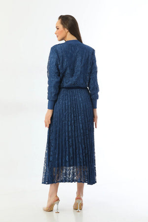 Invee Lace 2 Piece Skirt Set İndigo