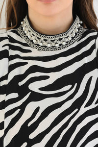 ZMS Zebra Blouse Black&White