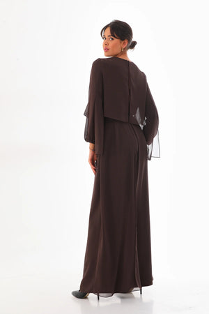 Q&P Chiffon Detailed Set Brown