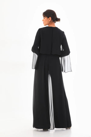 Q&P Chiffon Detailed Set Black