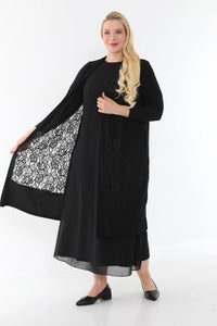 SR Lace Dtld Vest Black