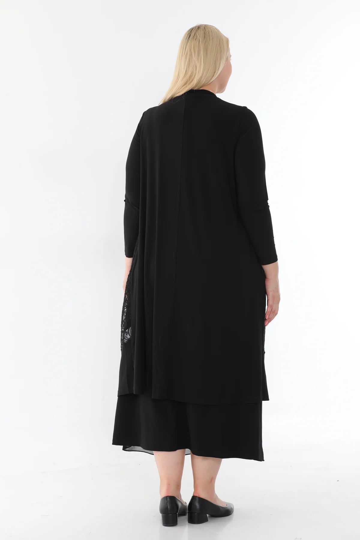 SR Lace Dtld Vest Black