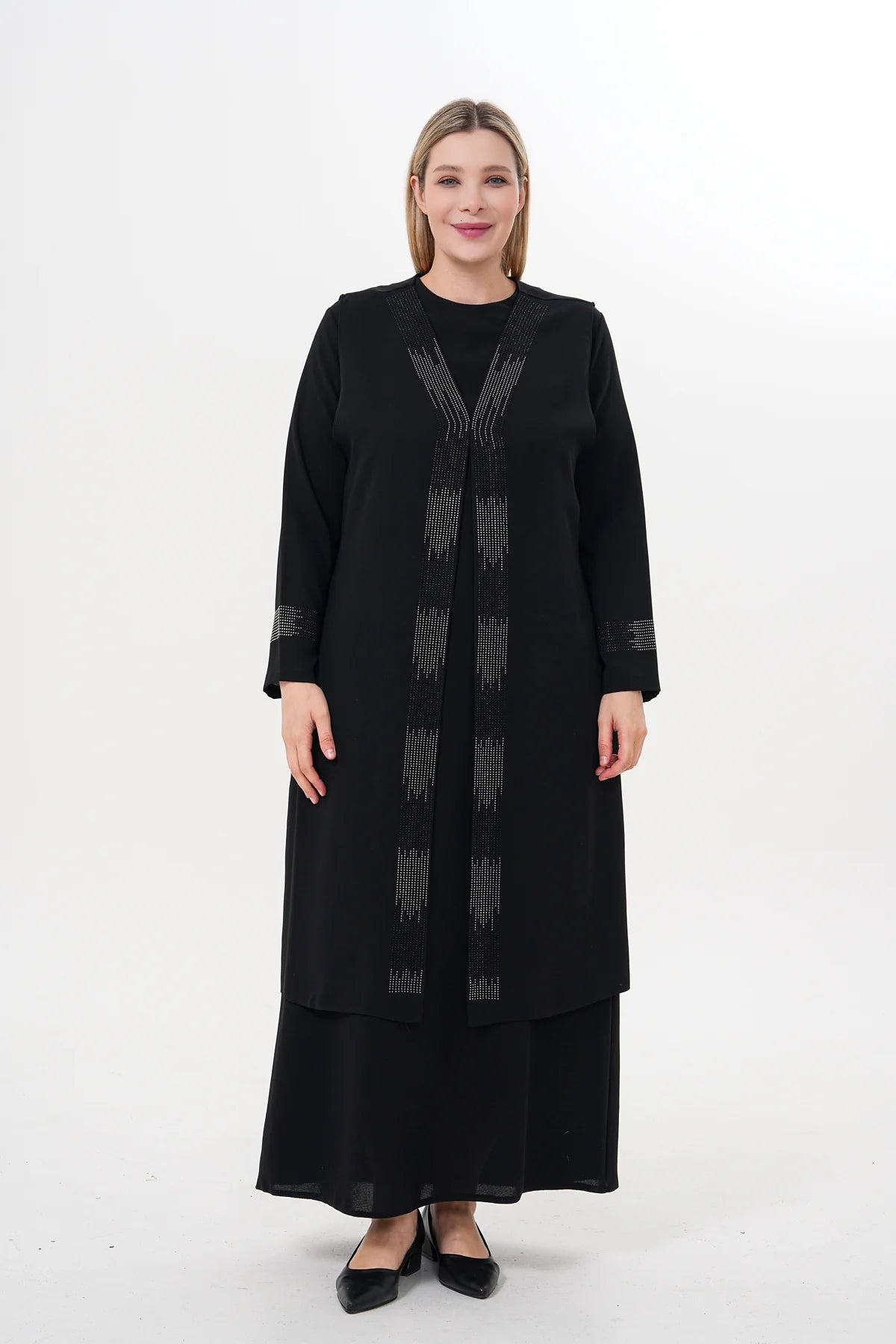 O&F Angelina Vest Dress Set Black