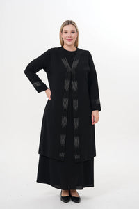 O&F Angelina Vest Dress Set Black