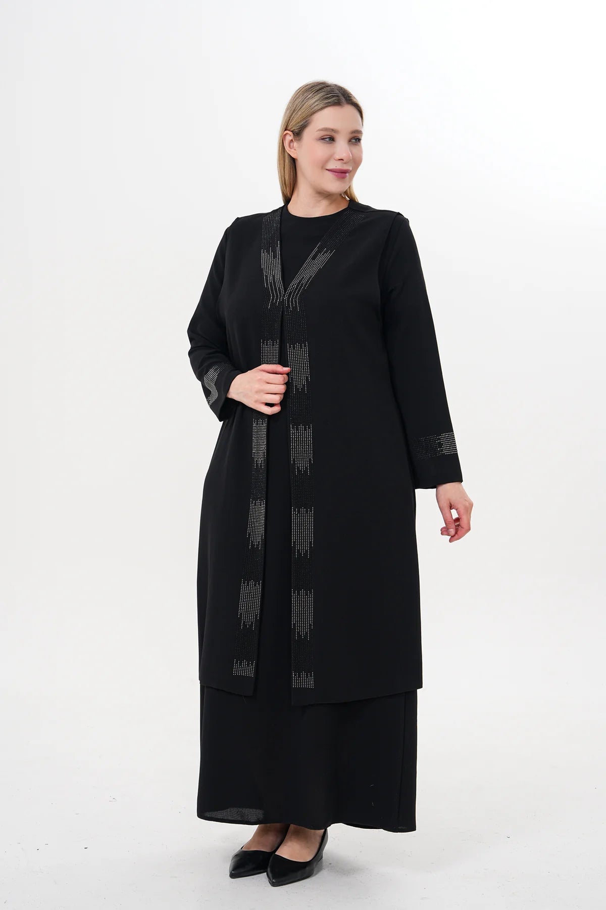 O&F Angelina Vest Dress Set Black