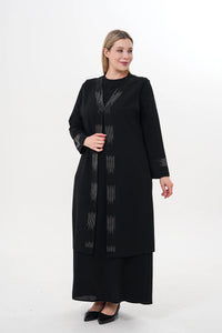 O&F Angelina Vest Dress Set Black