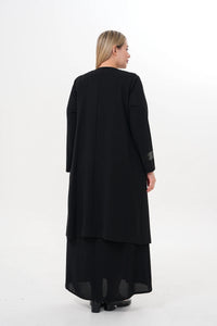 O&F Angelina Vest Dress Set Black