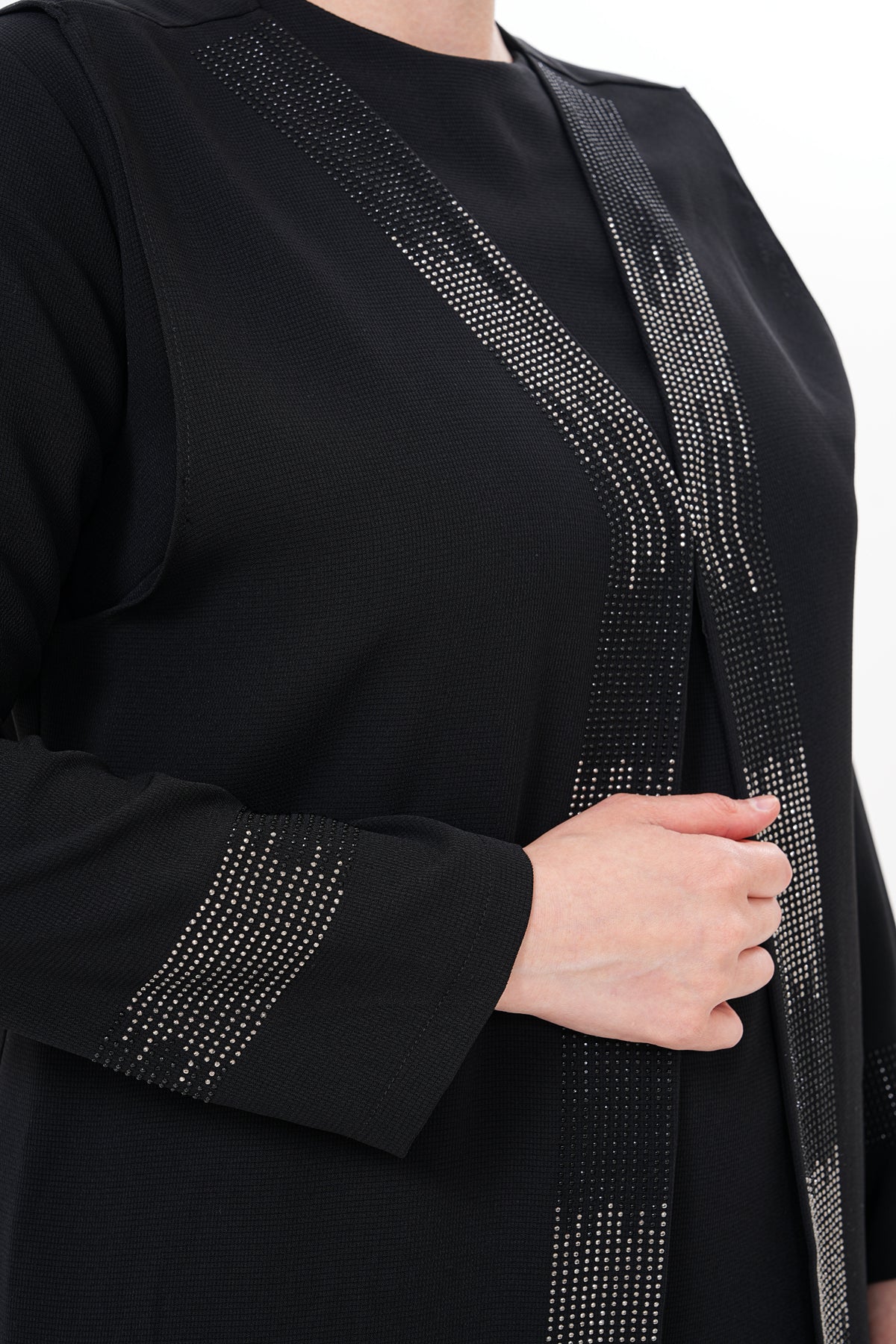 O&F Angelina Vest Dress Set Black