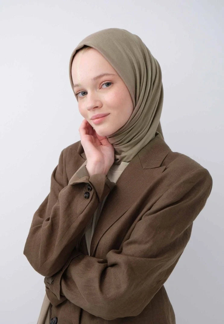 Fresh Scarf Jersey Shawl Almond Green