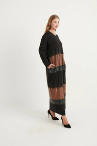 R&Q Leather Detailed Dress Black