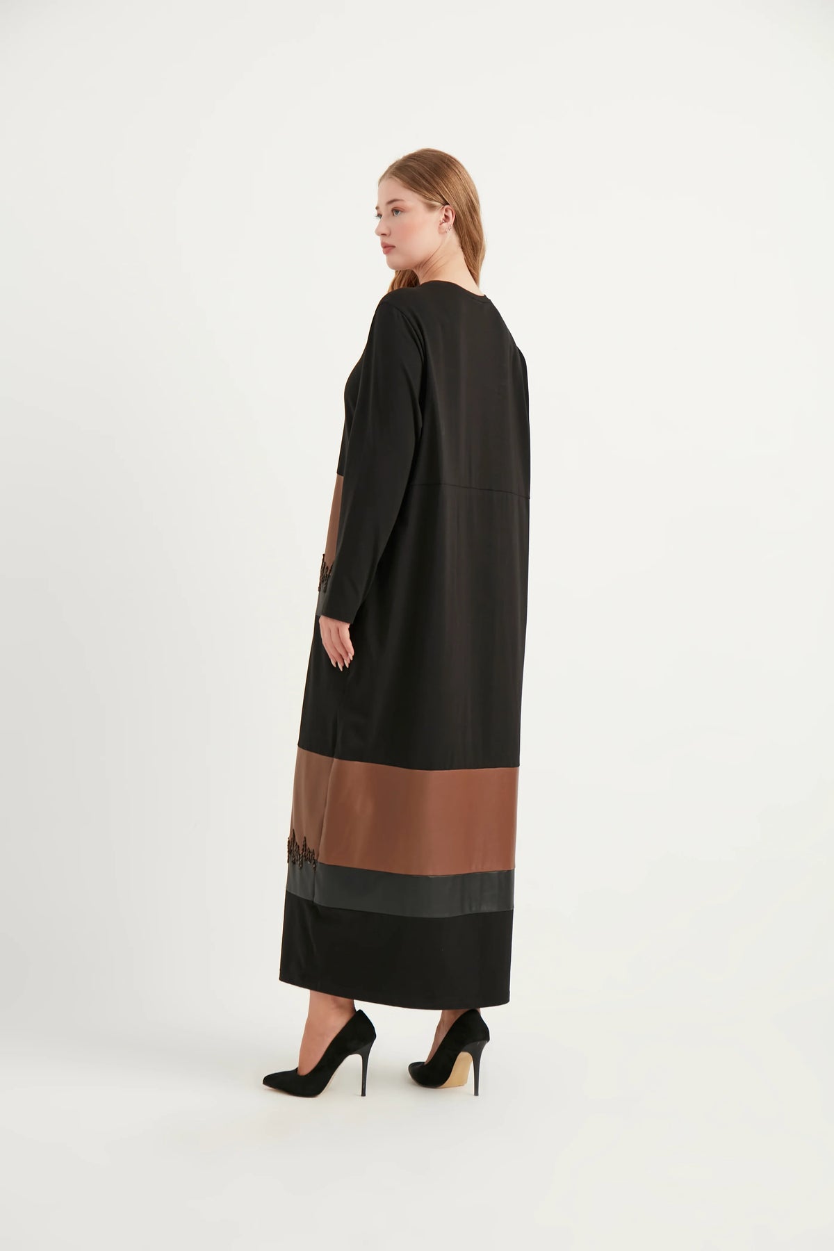 R&Q Leather Detailed Dress Black