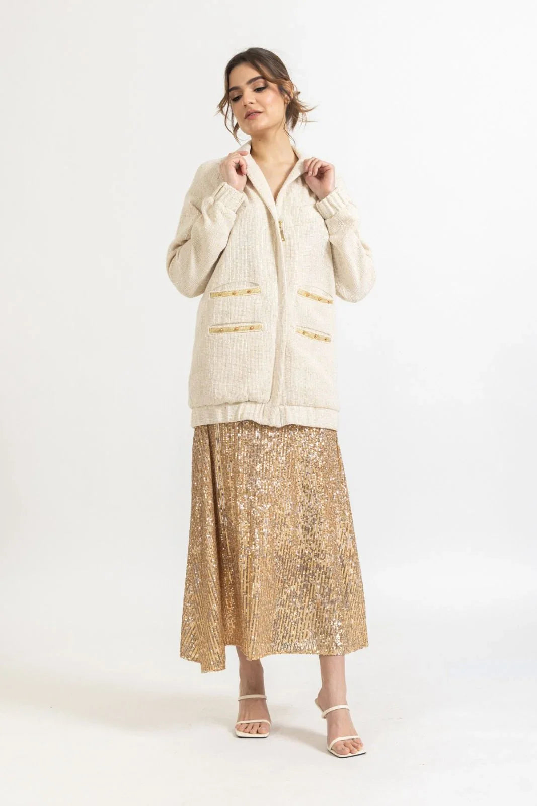 L&E Sequin Skirt Gold