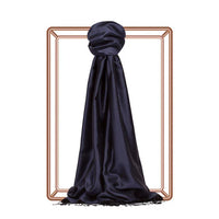 Ipekevi 927 Navy Blue Reversible Silk Shawl