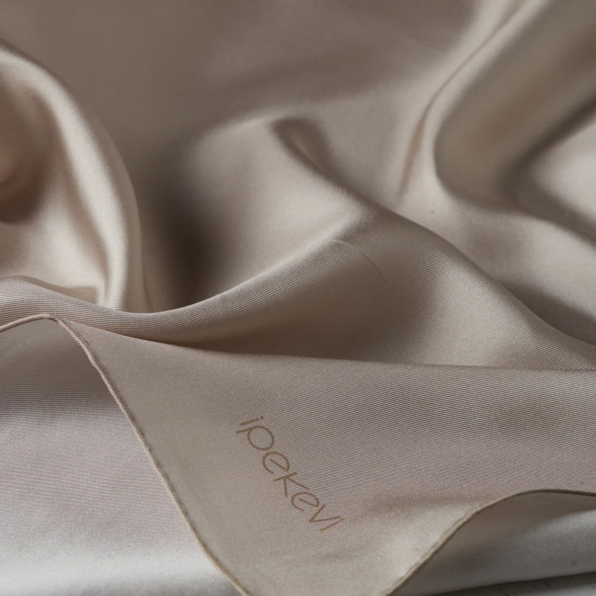 Ipekevi 01116 Light Stone Plain Silk Twill Scarf