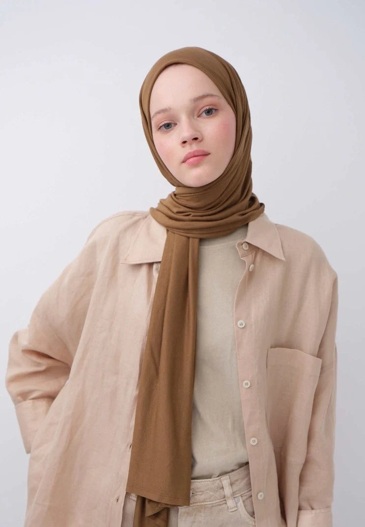 Fresh Scarf Jersey Shawl Milk Coffee