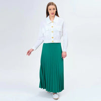 NLW Pleated Skirt Dark Green