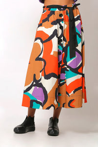 BZ Printed Buyrun Down Skirt Colorfull