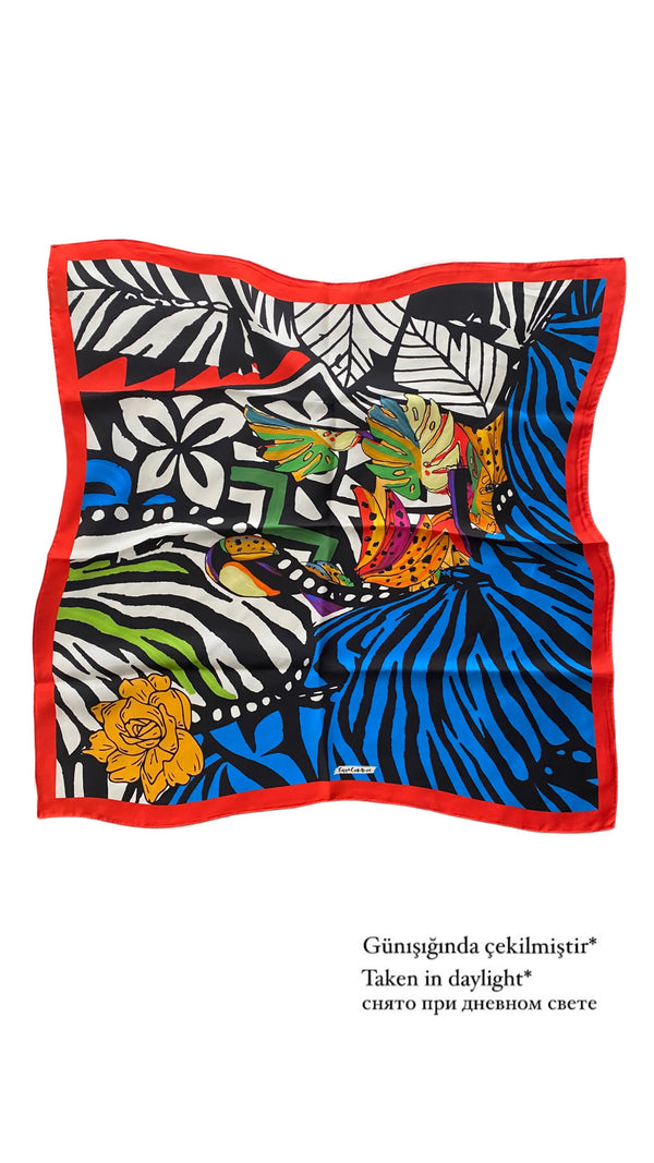 EG Mixture Silk Scarf Red