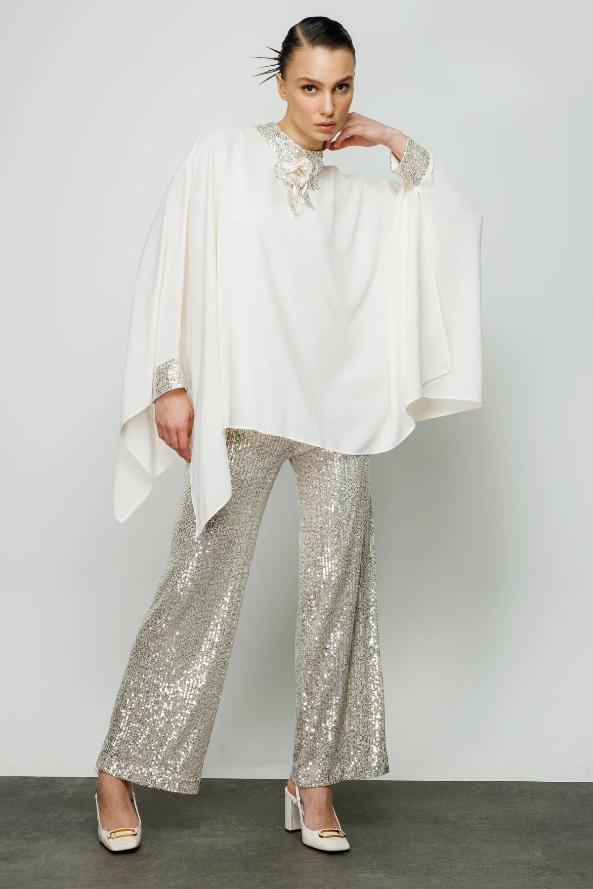 My3 Sequin Detailed Set Ecru&Beige