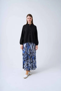 NLW Printed Pleated Skirt Blue
