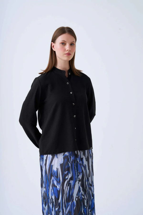 NLW 4022A Zany Linen Shirt Black