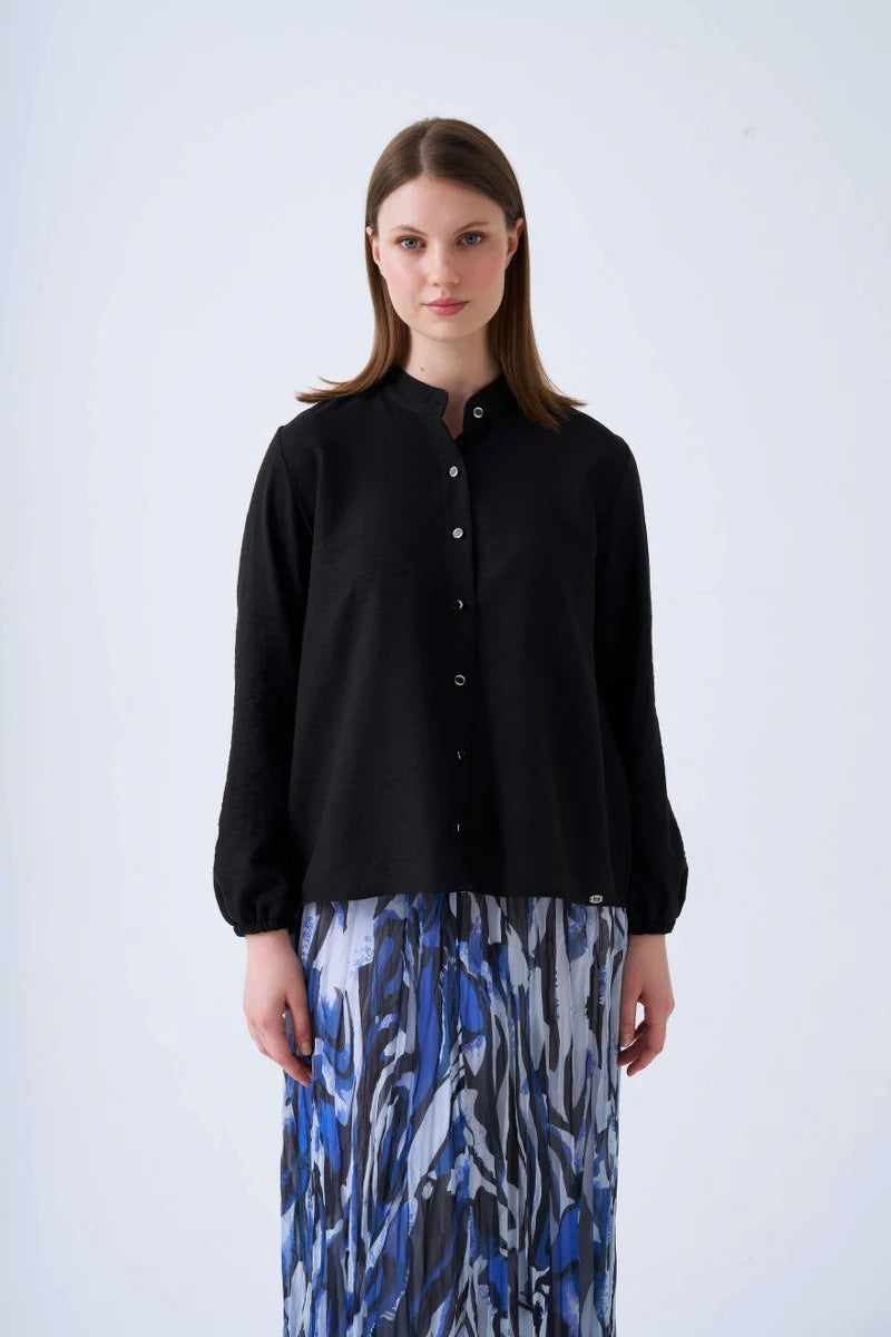 NLW 4022A Zany Linen Shirt Black