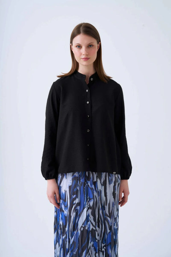 NLW 4022A Zany Linen Shirt Black