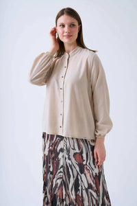 NLW 4022A Zany Linen Shirt Beige