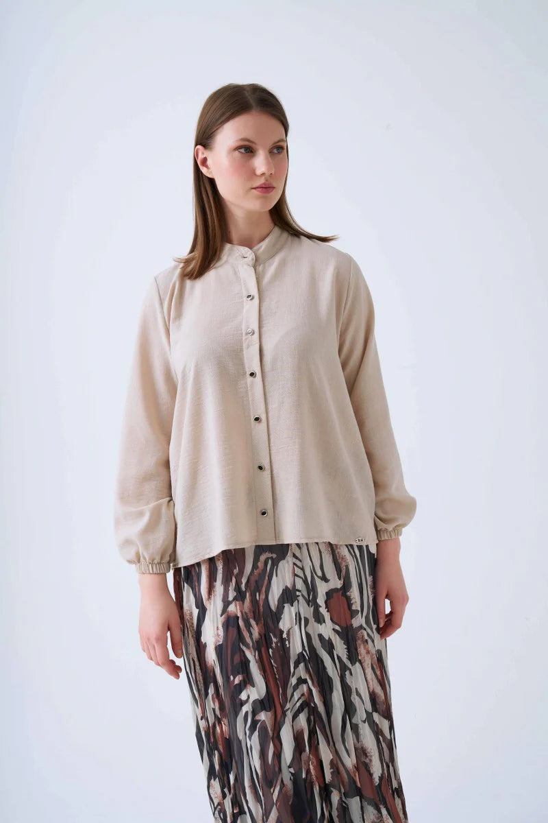 NLW 4022A Zany Linen Shirt Beige