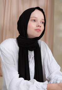 Fresh Scarf Jersey Shawl Black