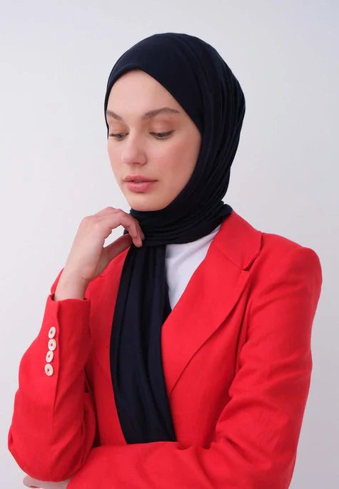 Fresh Scarf Jersey Shawl Navy Blue