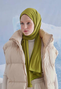 Fresh Scarf Jersey Shawl Olive Green