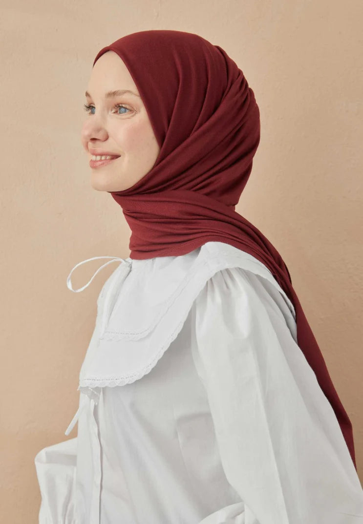 Fresh Scarf Jersey Shawl Burgundy