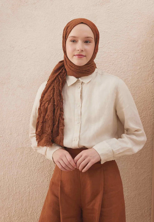 Fresh Scarf Voile Crash Cinnamon Shawl