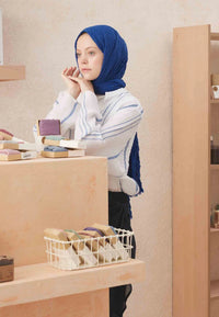 Fresh Scarf Voile Crash Sax Blue Shawl