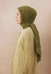 Fresh Scarf Voile Crash Olive Shawl