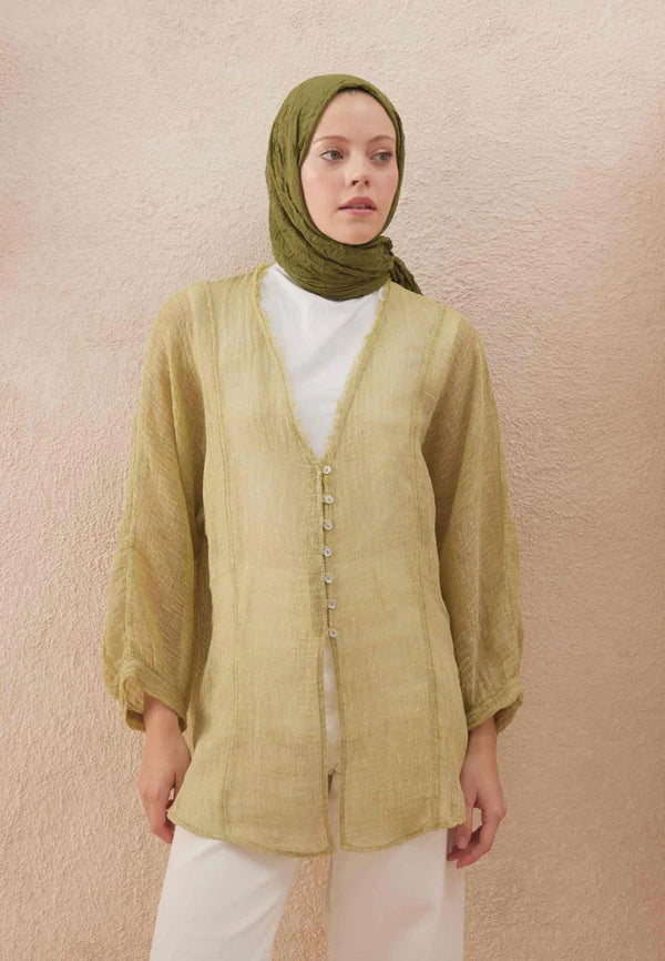 Fresh Scarf Voile Crash Olive Shawl