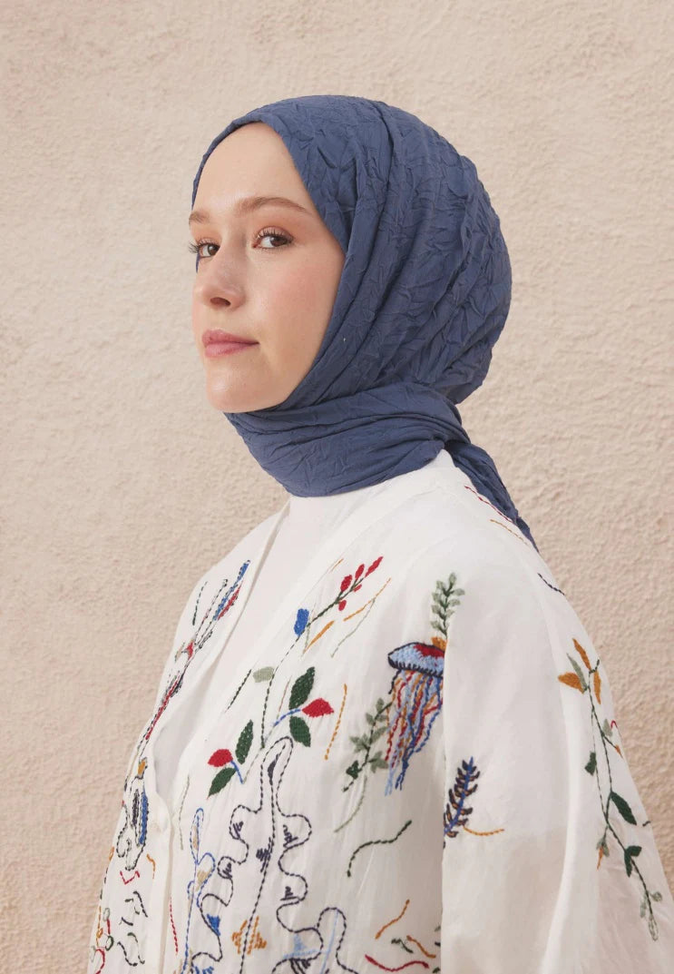 Fresh Scarf Voile Crash Blue - Gray Shawl