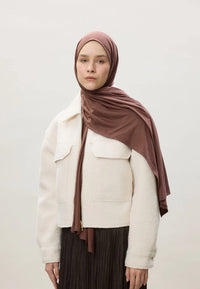 Fresh Scarf Jersey Shawl Red Brown