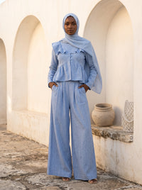 Lurex Stripe Wide Leg Pants