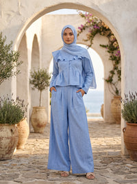Lurex Stripe Wide Leg Pants