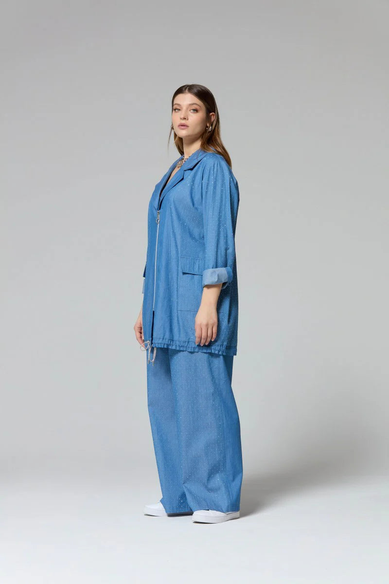 F&G Stone Denim Set Blue