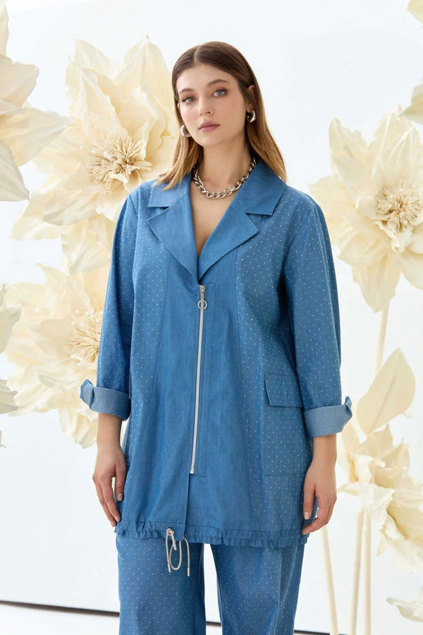 F&G Stone Denim Set Blue