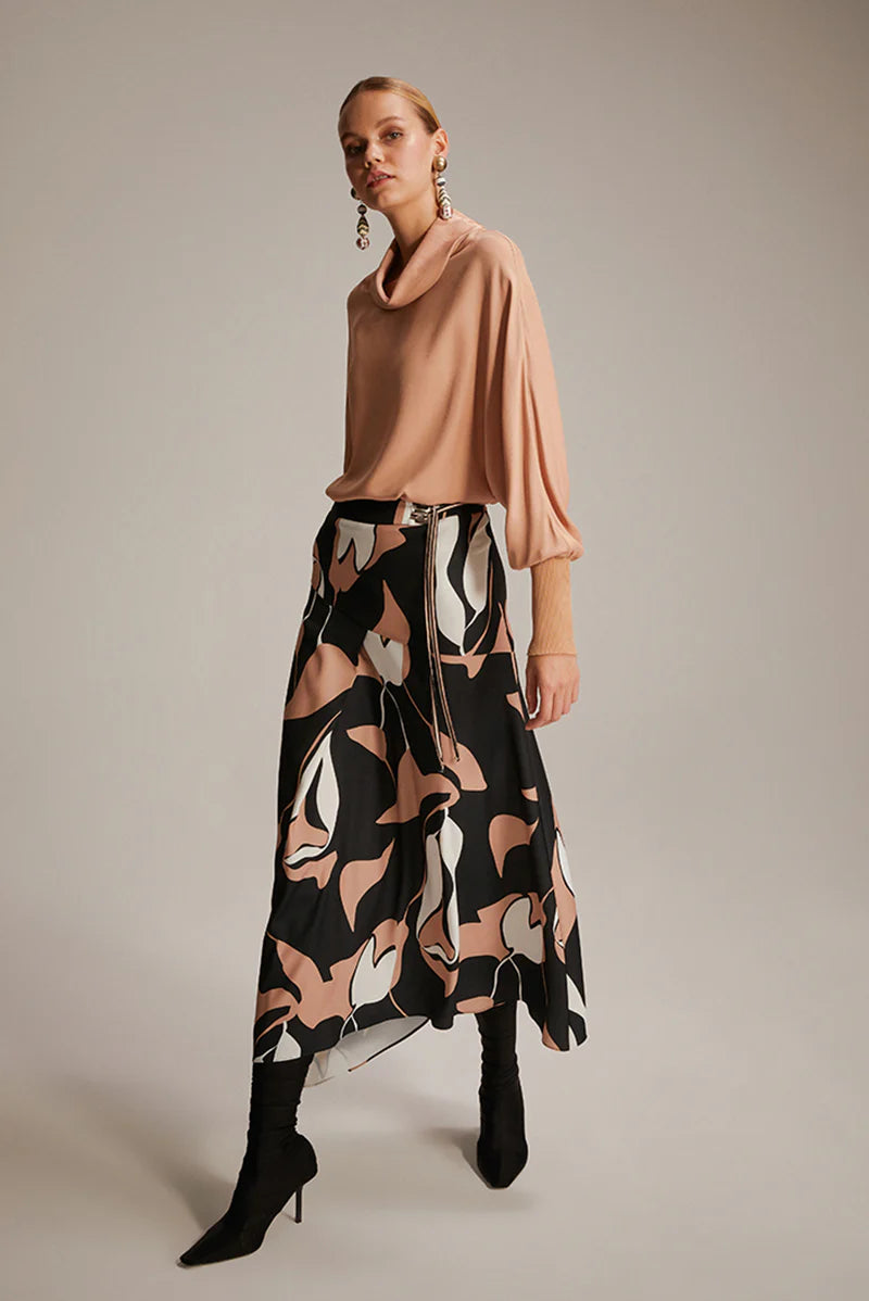 HK Cowl Neck Blouse Salmon