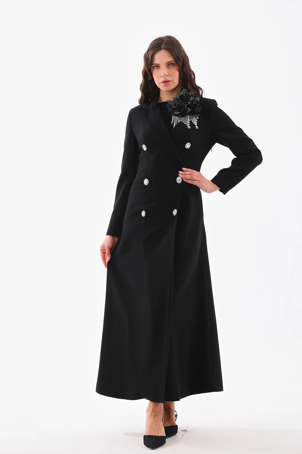 S&D Rose Stone Dress Black